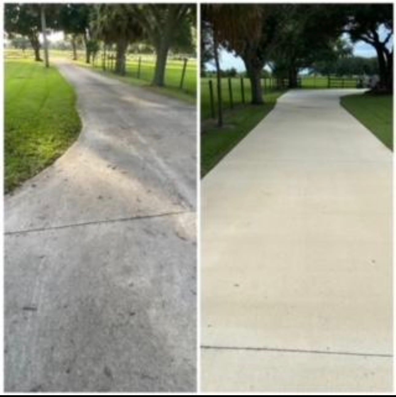 Wooden fence pressure washing before and after